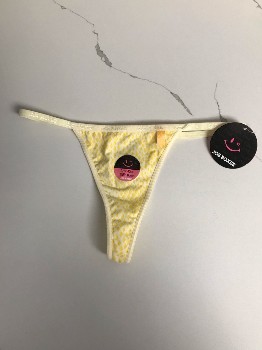 Vintage Joe Boxer Yellow Printed Low-Rise Thong Women’s M